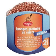 Droguerie Ecologique Éponges Grattoirs en Cuivre (2 pc)