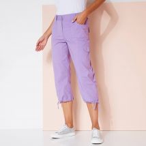 Pantacourt ceinture maille - Taille 44 - Violet - Blancheporte