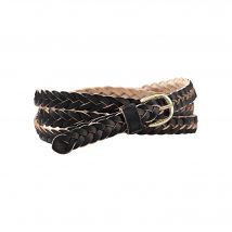 Ceinture tressée cuir - Taille 48/50/52 - Noir - Blancheporte