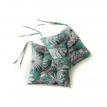 Galette de chaise imprimé tropical - Blancheporte