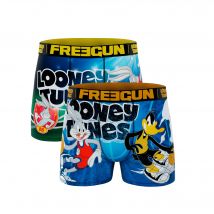 Boxer jersey stretch Looney Tunes Sport Freegun - lot de 2 - Bleu/vert - Taille 2xl - Jersey - Freegun - Blancheporte