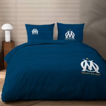 Parure de lit OM - coton - Bleu - Coton - Om - Blancheporte