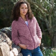 Veste zippée, maille peluche - T42/44 - Violet - Outdoor Collection - Blancheporte