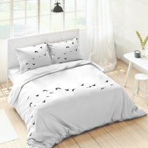 Linge de lit Oiseaux en coton imprimé - Blancheporte