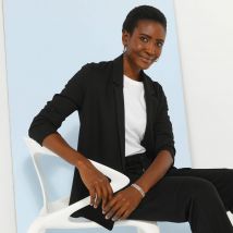 Veste blazer, maille milano - Noir - 44 - Blancheporte