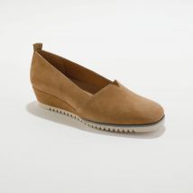 Ballerines compensées en cuir - Taupe - Taille 36 - Blancheporte