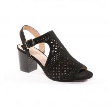 Sandales ajourées bouts ouverts - Noir - Taille 36 - Blancheporte