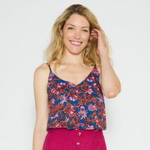 Caraco imprimé, viscose - Bleu - Taille 42 - Viscose - Blancheporte