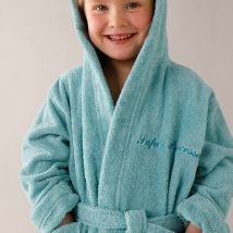 Peignoir enfant éponge à capuche personnalisable - Vert - Coton - Colombine Des Petits - Blancheporte