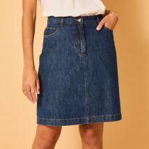 Jupe évasée, jean - Bleu - Taille 38 - Coton - Blancheporte