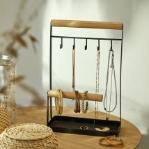 Porte-bijoux bois et métal noir - Blancheporte