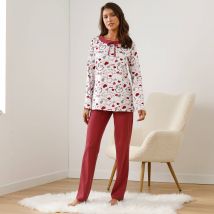 Pyjama femme imprimé "coeurs" - Rouge - Taille 52 - Coton/jersey - Blancheporte