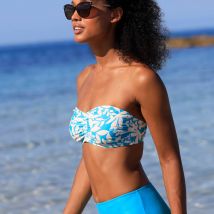 Haut de maillot de bain avec armatures Linao - forme bandeau - Taille 95 - Turquoise - Blancheporte