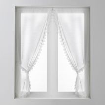 Rideau macramé finition passe-tringle embrasse assortie - la paire - Blancheporte