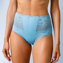 Culotte microfibre forme maxi taille haute "Osilio" - lot de 2 - T54/56 - Bleu - Confidence Lingerie - Blancheporte