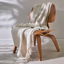 Plaid uni coton texturé - Blancheporte