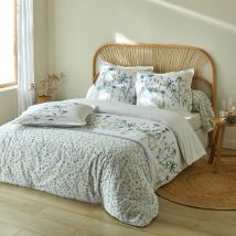 Linge de lit Julie en coton imprimé herbier - Blanc - Coton - Colombine - Blancheporte