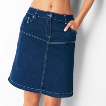 Jupe courte en jean - Taille 52 - Bleu - Blancheporte