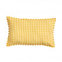 Coussin rectangulaire petits carreaux coton - Blancheporte
