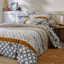 Linge de lit Marlow en coton motifs géométriques - Gris - Coton - Colombine - Blancheporte