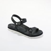Sandales scratchées largeur confort en cuir style rando certifié LWG - Blancheporte