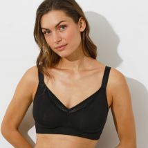 Soutien-gorge coton stretch avec bonnets moulés - sans armatures - Noir - 110D - Blancheporte