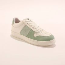 Baskets platefome à empiècements cuivrés - Vert - Taille 40 - Blancheporte