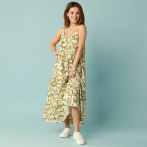 Robe longue Spécial Petites imprimé ethnique à fines bretelles - Écru - 34 - Blancheporte