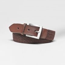Ceinture tressée extensible finitions cuir - Blancheporte