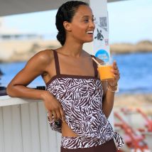 Haut de tankini imprimé zèbre - Taille 44 - Marron - Blancheporte