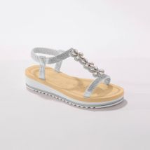 Sandales-bijou compensées - Gris - Taille 38 - Blancheporte