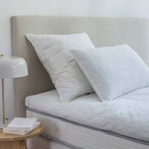 Oreiller modulable à mémoire de forme - Blanc - Coton/percale De Coton - Bleu Calin - Blancheporte