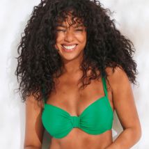 Soutien-gorge de bain drapé uni Solaro, avec armatures - Vert - 90B - Blancheporte