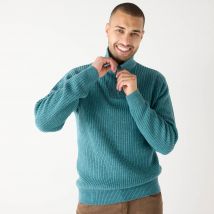 Pull col camionneur côte anglaise 30% laine - Taille 3xl - Céladon Mouliné - Blancheporte