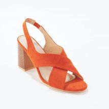 Sandales croisées à talon - Orange - Taille 39 - Blancheporte