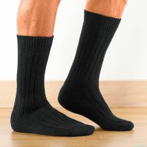 Mi-chaussettes inusables - lot de 2 paires - Noir - Laine - Labonal - Blancheporte