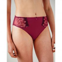 Culotte microfibre tulle brodé Caminata - T38/40 - Rouge - Confidence Lingerie - Blancheporte