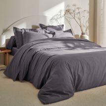 Linge de lit uni coton - Gris - Coton - Colombine - Blancheporte