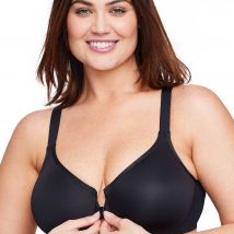 Soutien-gorge grand maintien ouvert devant - avec armatures - Noir - 105F - Glamorise - Blancheporte