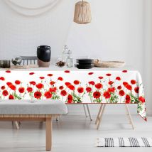 Nappe toile cirée imprimé coquelicots - Blancheporte