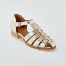 Sandales en cuir plates dorée - Or - Taille 40 - Blancheporte