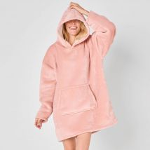 Plaid-sweat polaire à capuche doublé sherpa - Blancheporte