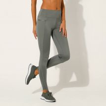 Legging taille haute avec empiècements résille - Taille 54 - Kaki - Blancheporte