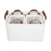 Panier de rangement tissu côtelé - lot de 3 - Blancheporte