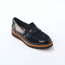 Mocassins bi-matière - Bleu - Taille 41 - Blancheporte