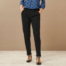 Pantalon 7/8ème chino maille crêpe - Taille 38/40 - Noir - Blancheporte