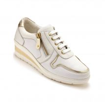 Derbies à lacets, petit compensé - Blanc - Taille 38 - Blancheporte