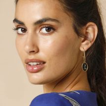 Boucles d'oreilles pendantes, médaillon astral - Blancheporte