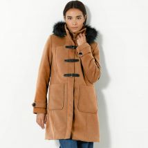 Duffle-coat capuche fausse fourrure uni - Taille 40 - Marron - Blancheporte