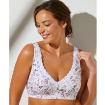 Soutien-gorge grand maintien coton imprimé fleuri "Capella" - sans armatures - Blancheporte